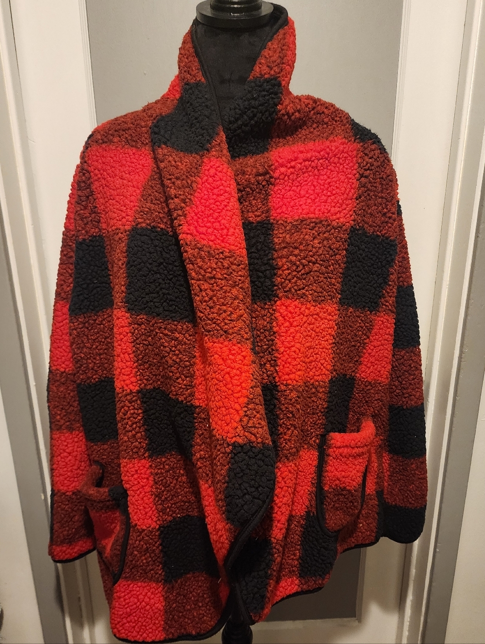 Sonoma Black& Red Plaid Sherpa Jacket, 2XL